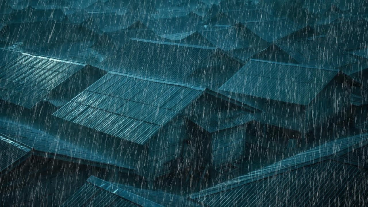No Ads Rain Sounds for Sleeping - ASMR Extreme Rain On Tin Roof to Silence Overthinking Fast
