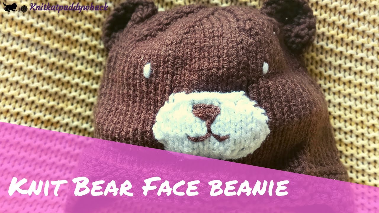 Knit a Bear Face on a Beanie - Knitting Tutorial (Easy)