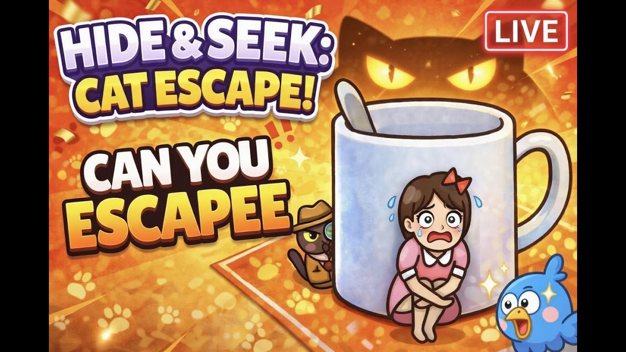 Can You Escape This ? 🤯| Hide And Seek Cat Escape #live