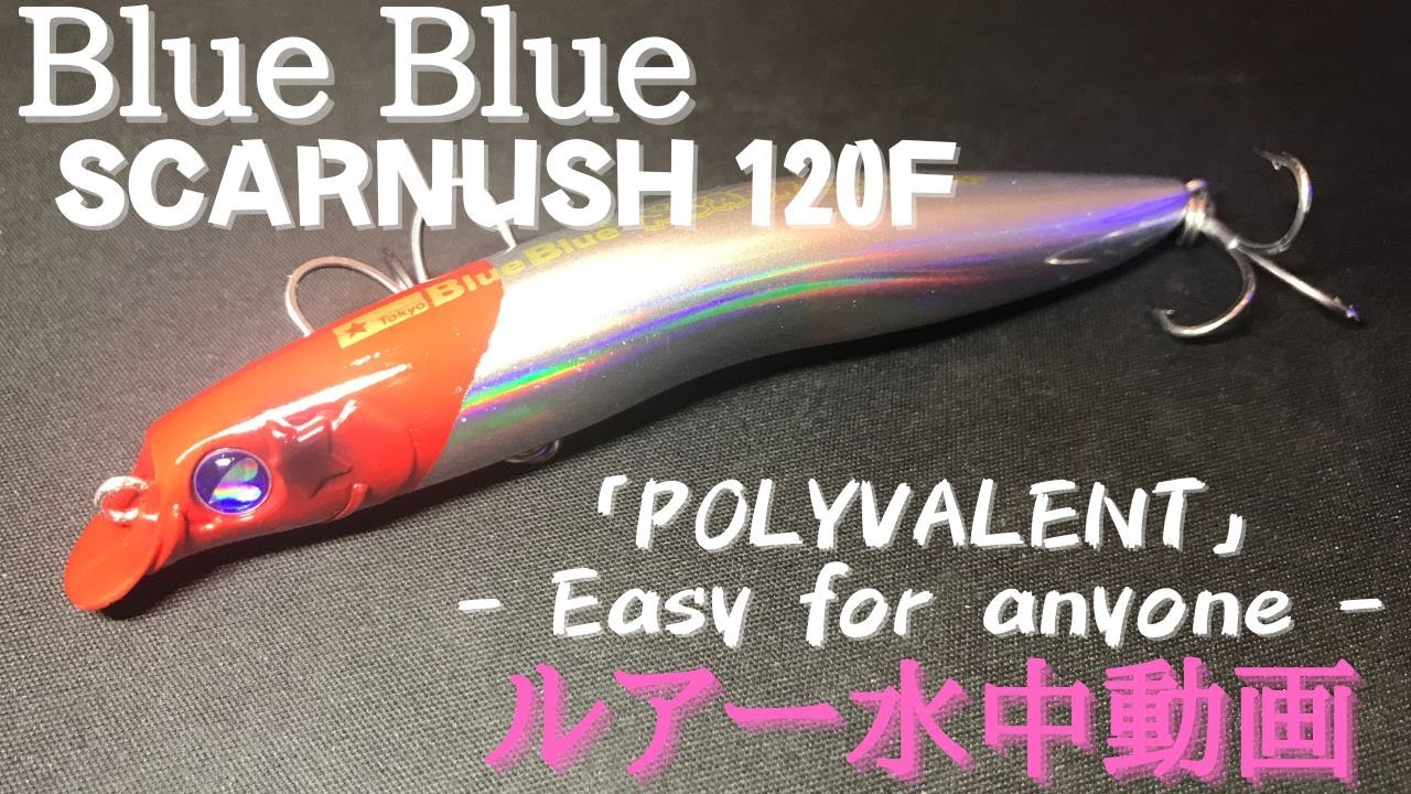 【スカーナッシュ：ブルーブルー】水中映像　「Blue Blue SCARNUSH 120F」　ルアー水中動画