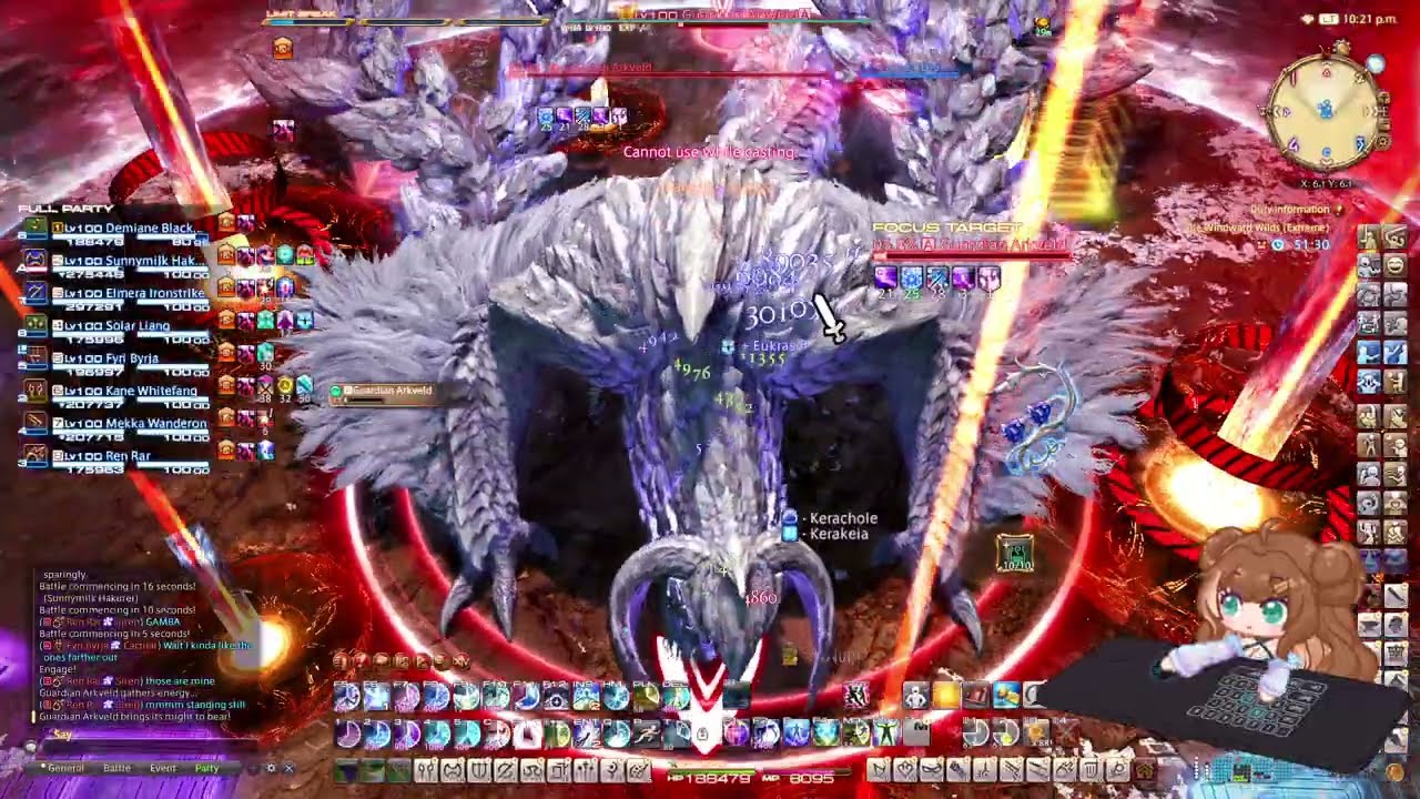 FFXIV - The Windward Wilds - Guardian Arkveld Extreme - Monster Hunter Collab - WHM POV