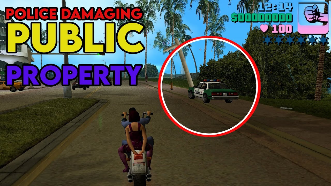 GTA Vice City - Public Property Damaged by Police | #police #damage #public #property #gtavicecity
