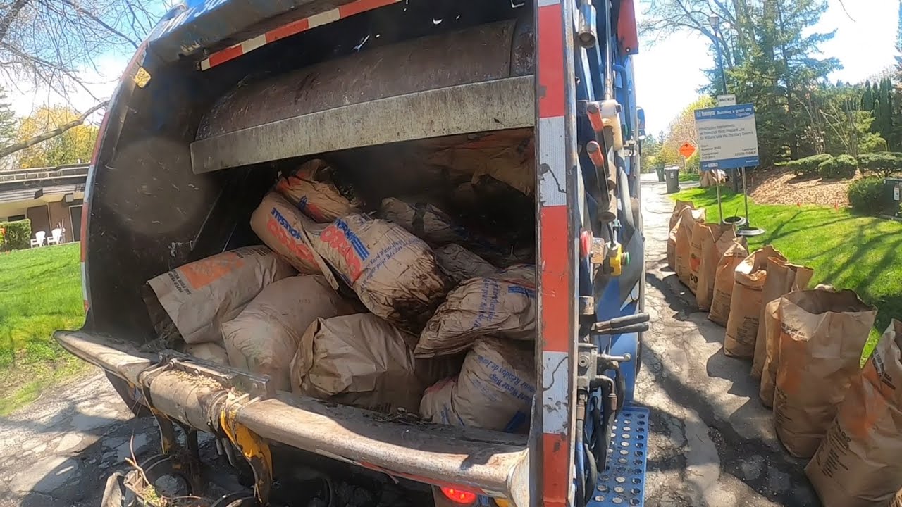 Yard Waste early spring run - POV GoPro Mcneilus rear loader