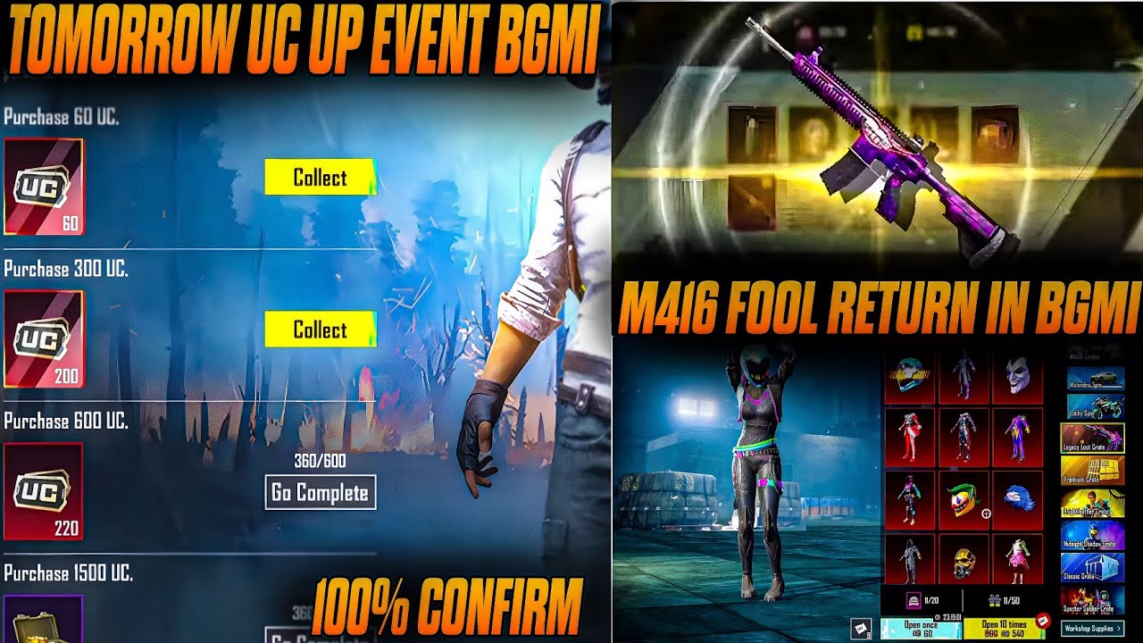 FINALLY TOMORROW UC UP EVENT IN BGMI😱BGMI NEW UC UP EVENT😄NEW ANNIVERSARY CRATE M4 FOOL RETURN😍