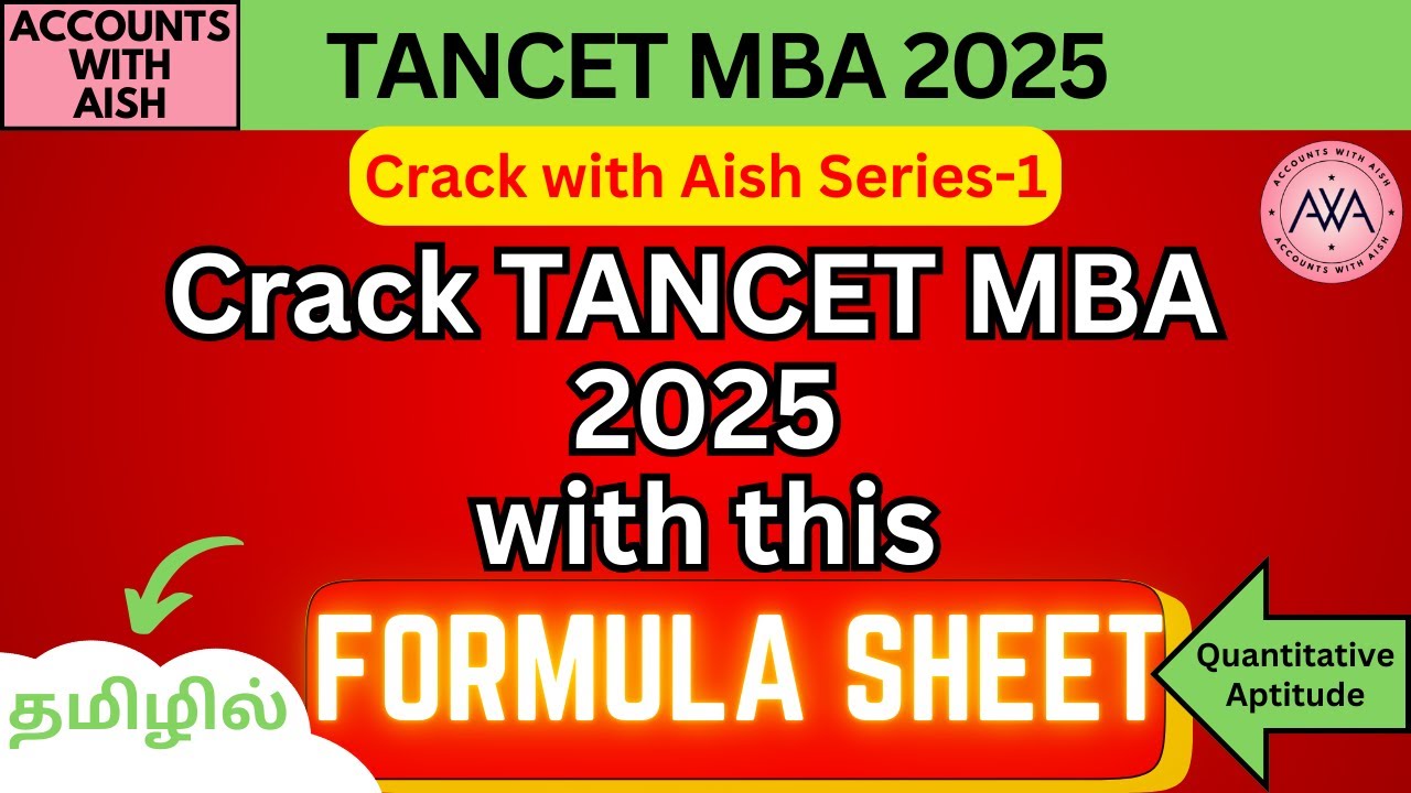Crack TANCET MBA 2025 with this Formula Sheet for Quantitative Aptitude