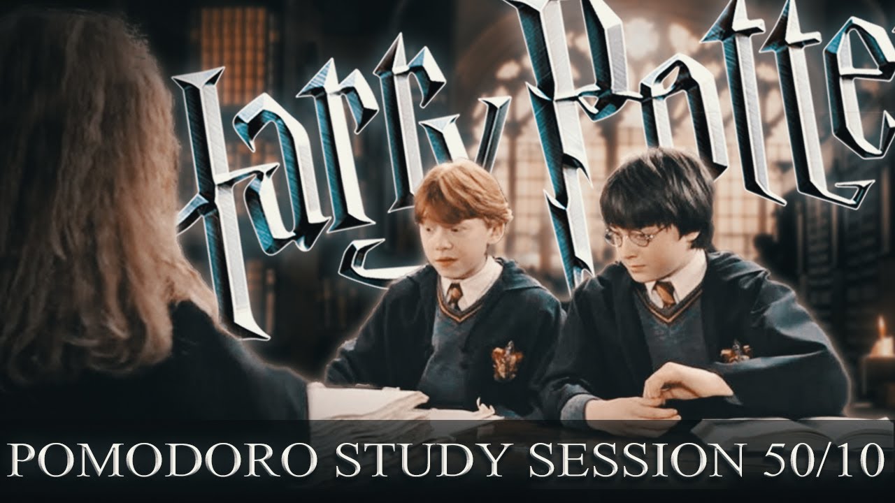 Hogwarts Library 📚 POMODORO Study Session 50/10 - Harry Potter Ambience 📚 Focus, Relax & Study