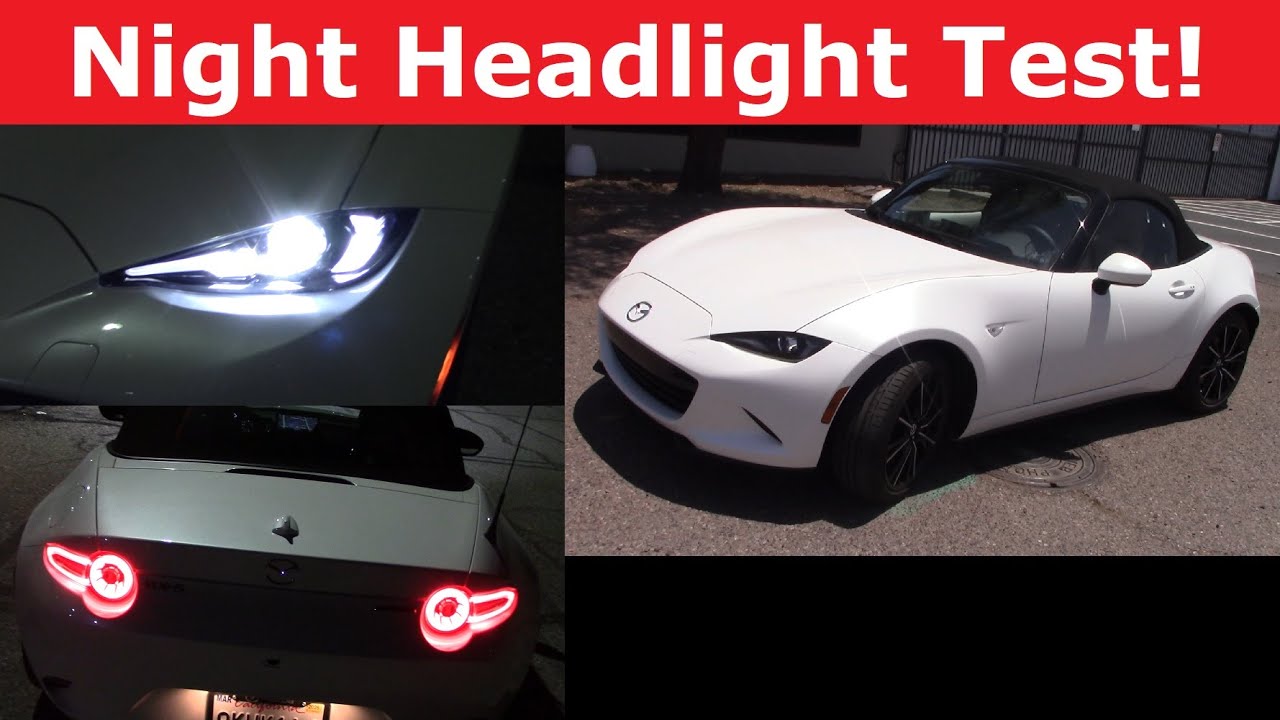 2024 Mazda MX 5 Miata Headlight Test and Night Drive