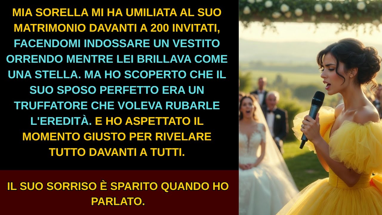 Al matrimonio di sua sorella mi ha umiliata davanti a tutti — e il sorriso è sparito