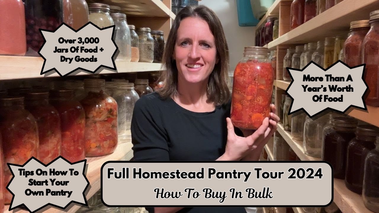 Full Homestead Pantry Tour 2024 || Over 3,000 Jars + Dry Goods || #threeriverschallenge