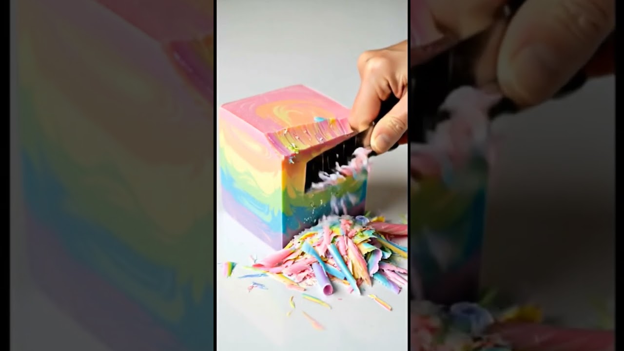 Rainbow Soap Shaved to Perfection | Pure ASMR Sounds Only 🔇🎧