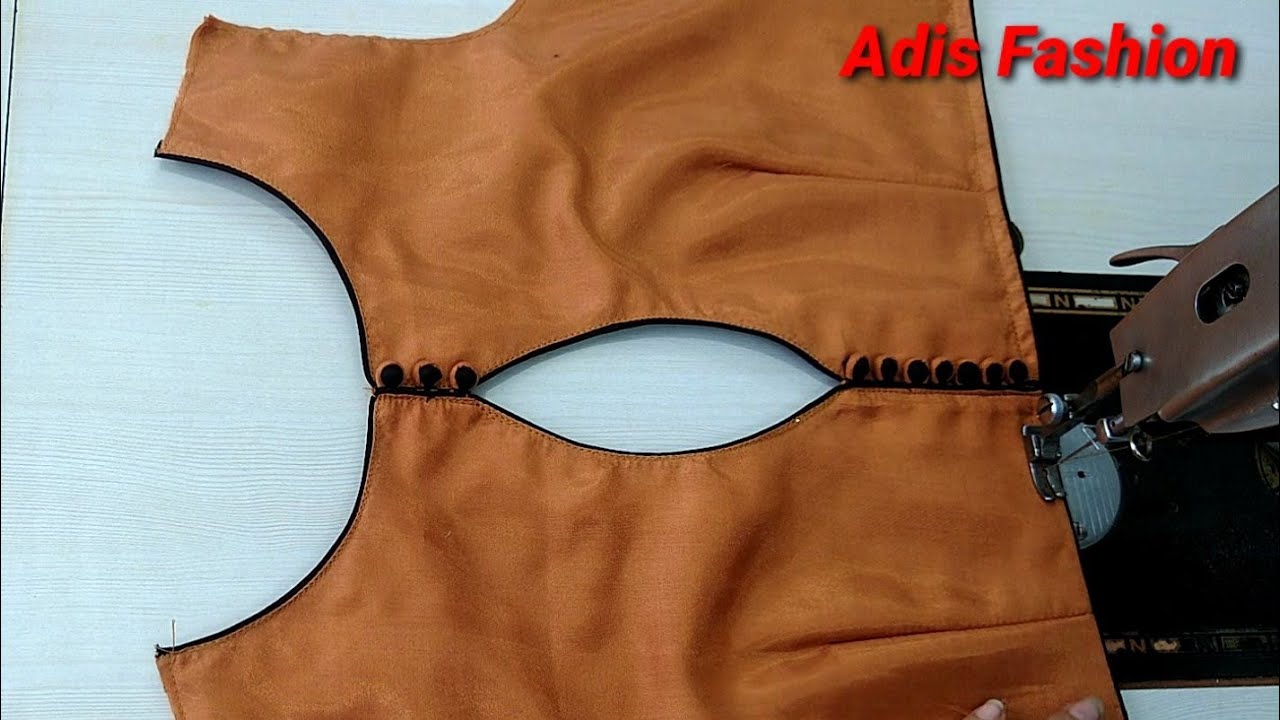 बोट नेक model blouse cutting & stitching | potali button boat neck blouse design|बोट नेक ब्लॉऊज गला।