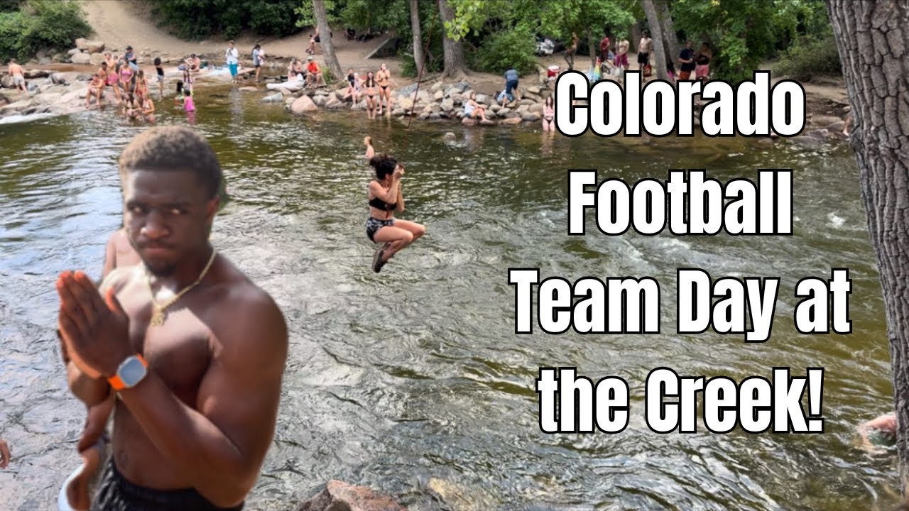 Colorado Football Team at Boulder Creek - Team Bonding in the Summer