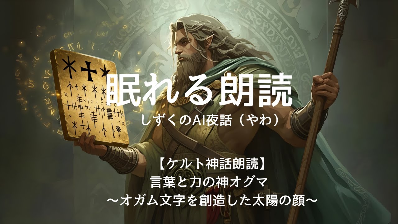 眠れる朗読【ケルト神話朗読】言葉と力の神オグマ ～オガム文字を創造した太陽の顔～
