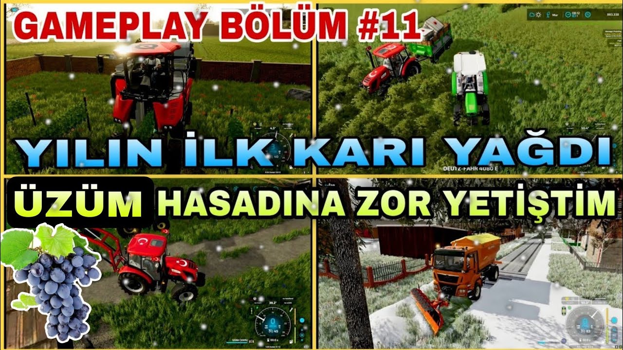 VE SONUNDA YILIN İLK KARI YAĞDI / ÇİFTLİĞİMİZİN ÖNÜNÜ VE YOLLARINI KÜREYİP TUZLAMASINI YAPTIM / FS22