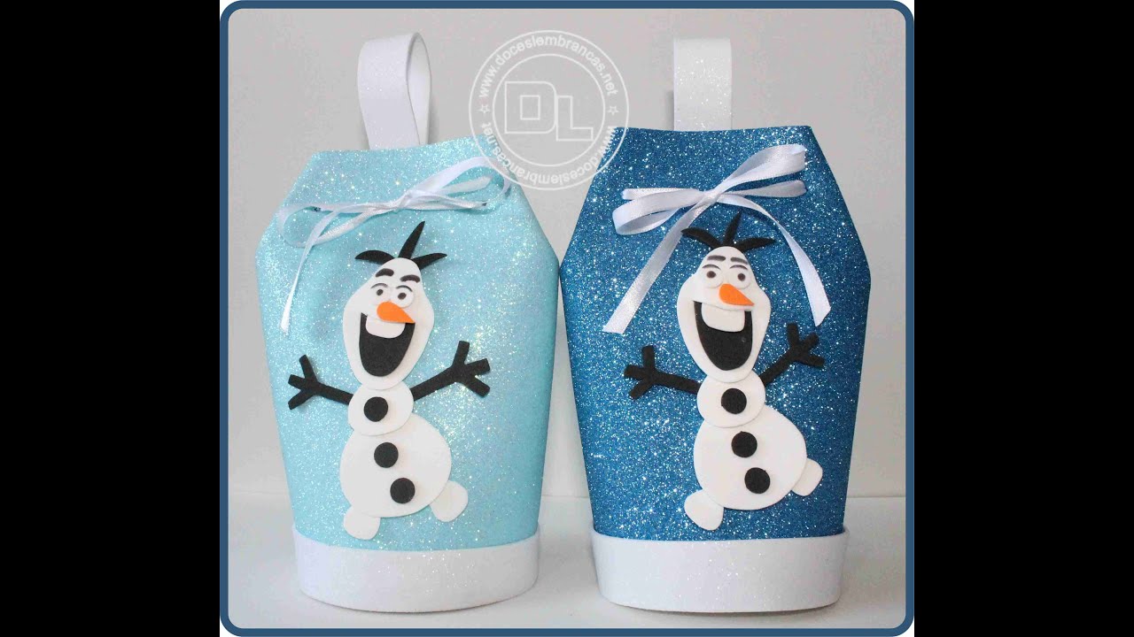 Como fazer sacolinha surpresa da frozen em EVA