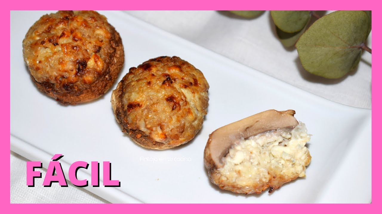 🍄 CHAMPIÑONES Rellenos de QUESO azul en Freidora de Aire (u horno)