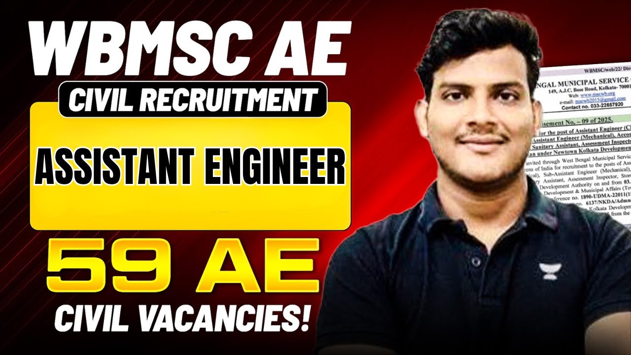 WBMSC AE Civil Recruitment | 59 Assistant Engineer Vacancies | Full Notification Details!