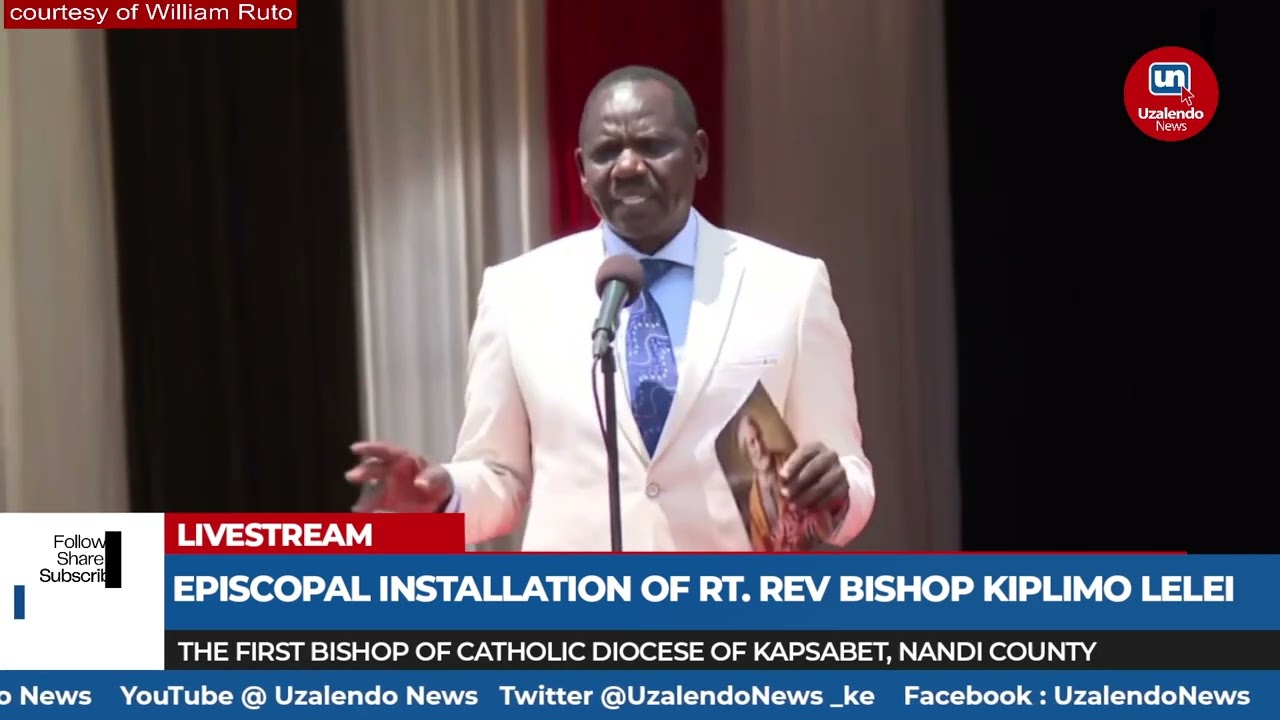 Uasin Gishu Governor Jonathan Bii's Speech During Installation of New Kapsabet Bishop John Lelei