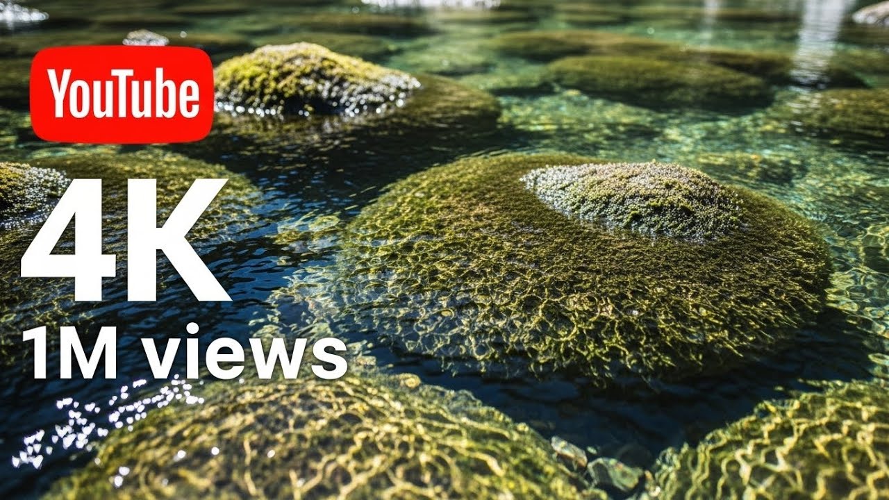 Relaxing Water Stream & Waterfall Sounds 🌿 Flowing Water on Rocks | 4K Nature Ambience