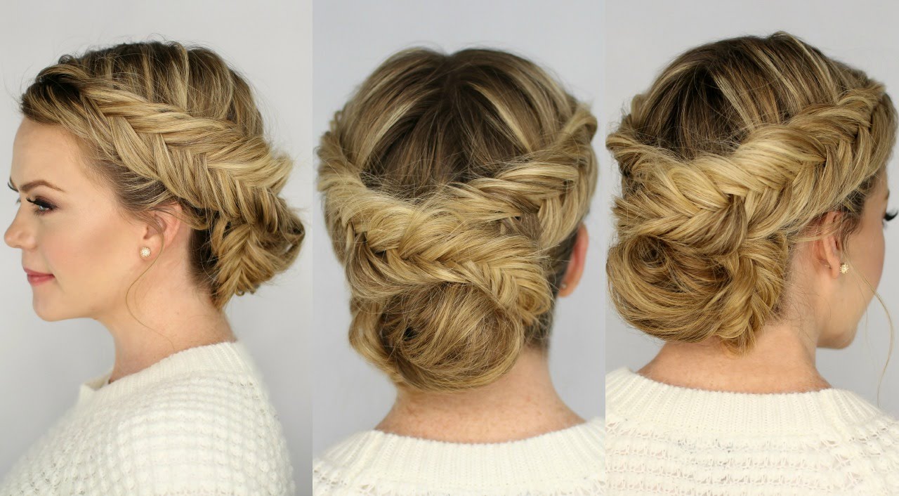 Double Dutch Fishtail Braid Updo
