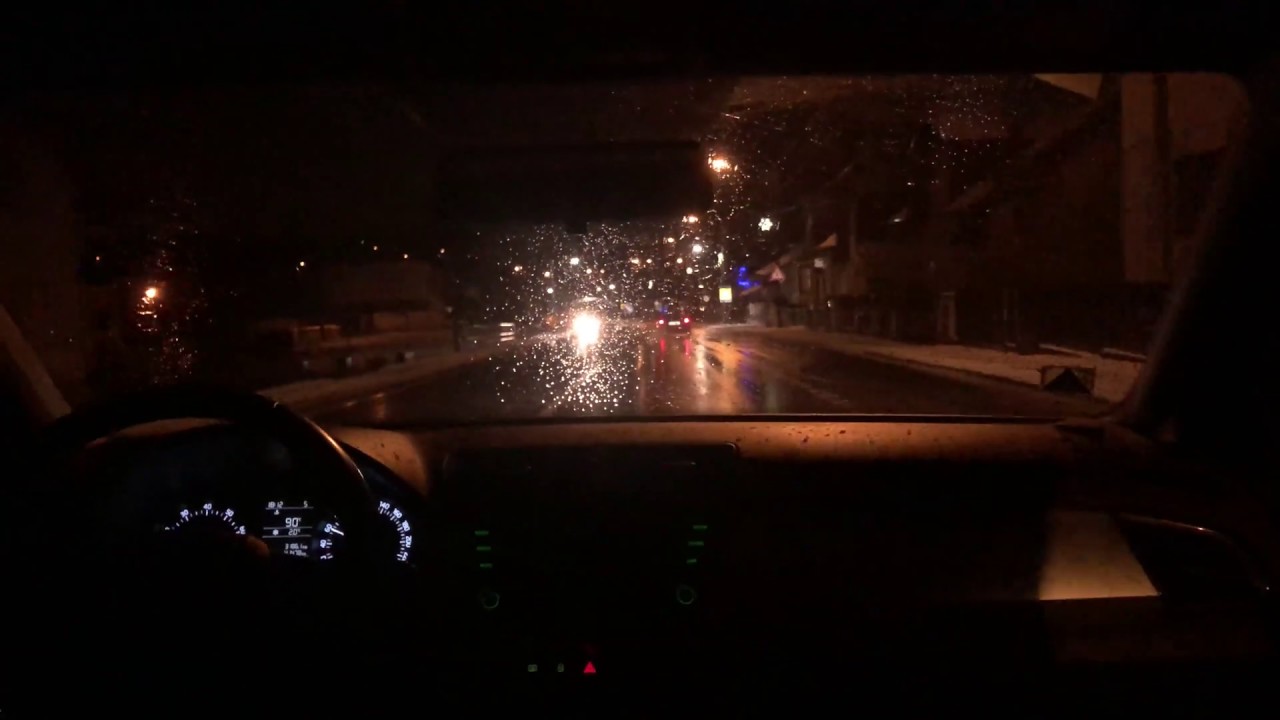 🚗  ASMR Night car driving / No talking / Rain / Snow / 4K60fps