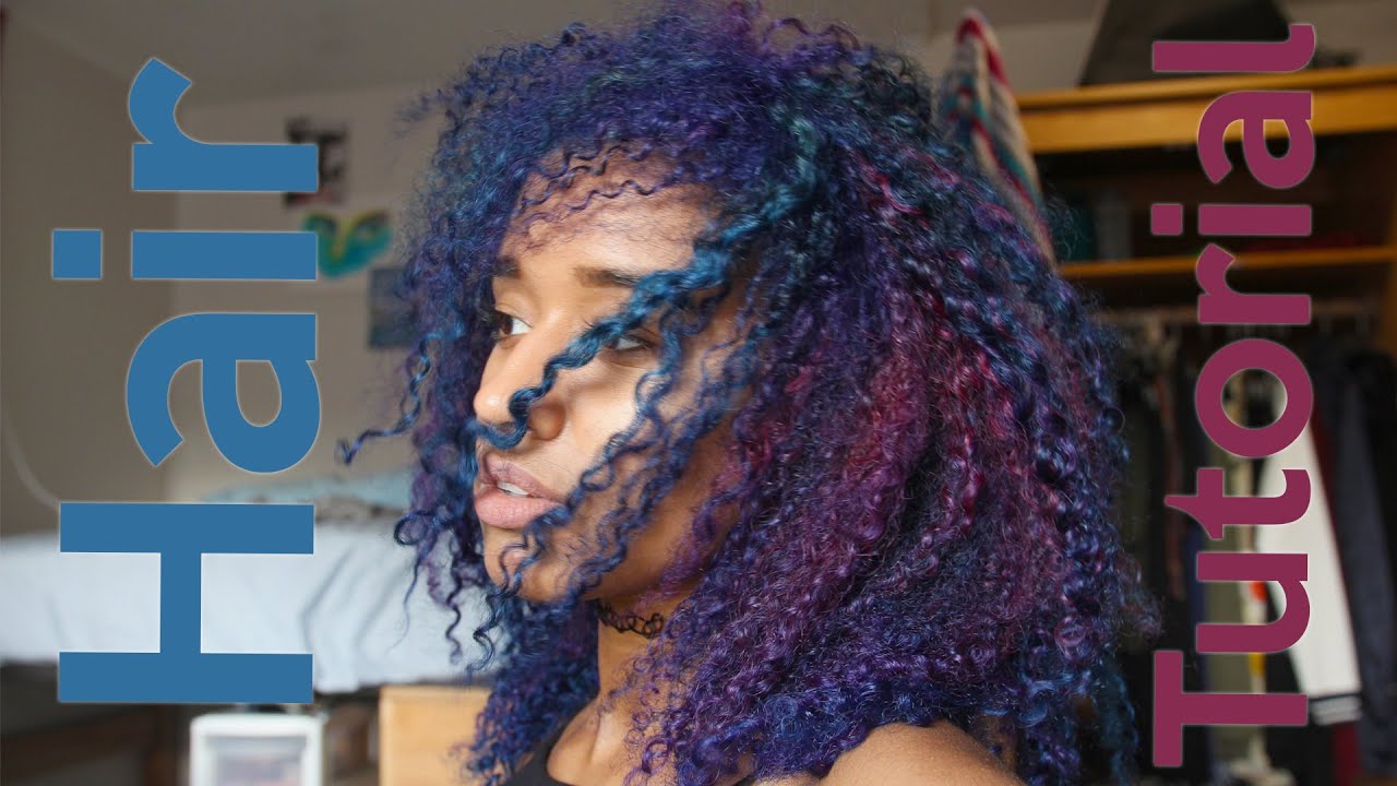 Multicolored Hair Dye Tutorial: Blue, Purple, Magenta, Teal! Curly Hair | OffbeatLook