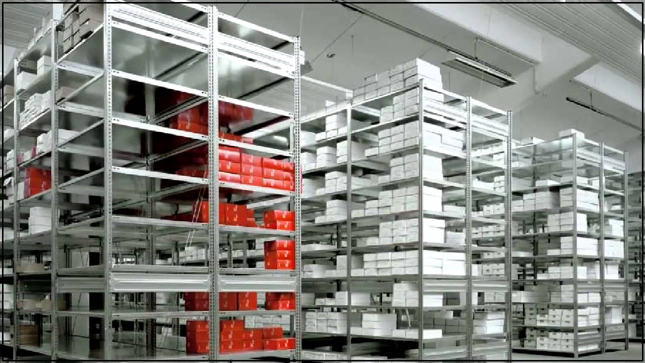 Scaffale a innesto per magazzino, con montanti colorati