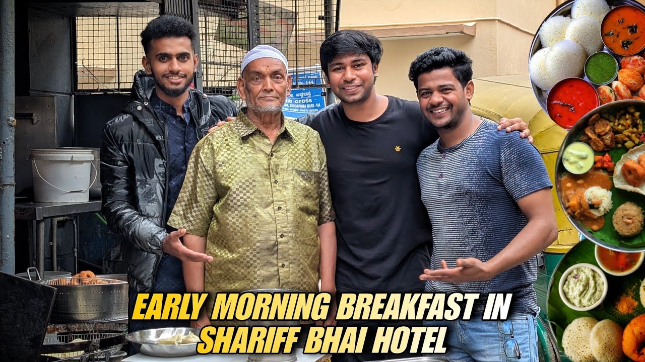 Early morning breakfast in 26 year old most famous shariff bhai Taj hotel in Someshwara Nagar