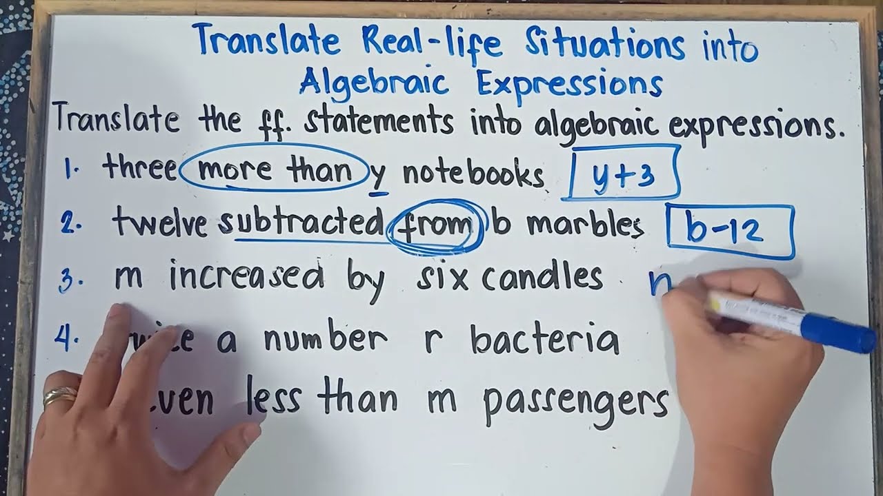 Translate Real-Life Situations into Algebraic Expressions | Grade 8 Math | Quarter 1 | Revised K-12|