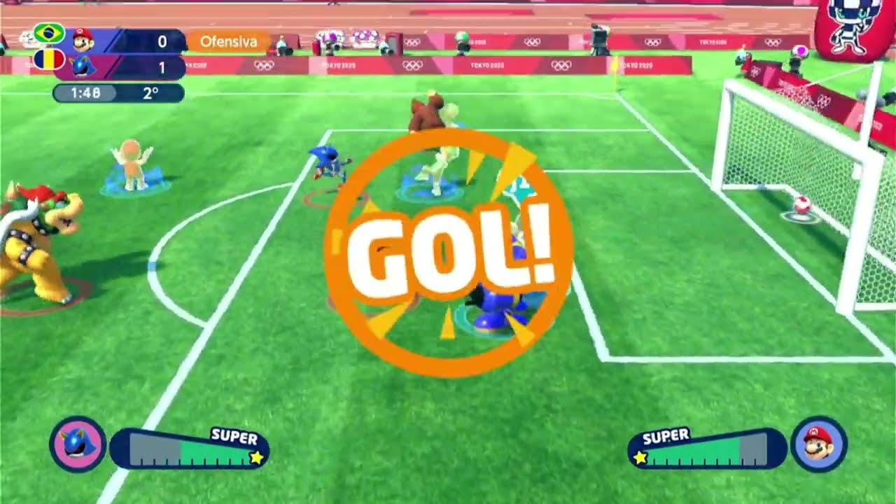 O vídeo só acaba quando eu ganhar!!Mario e Sonic nas olimpíadas de 2020 futebol