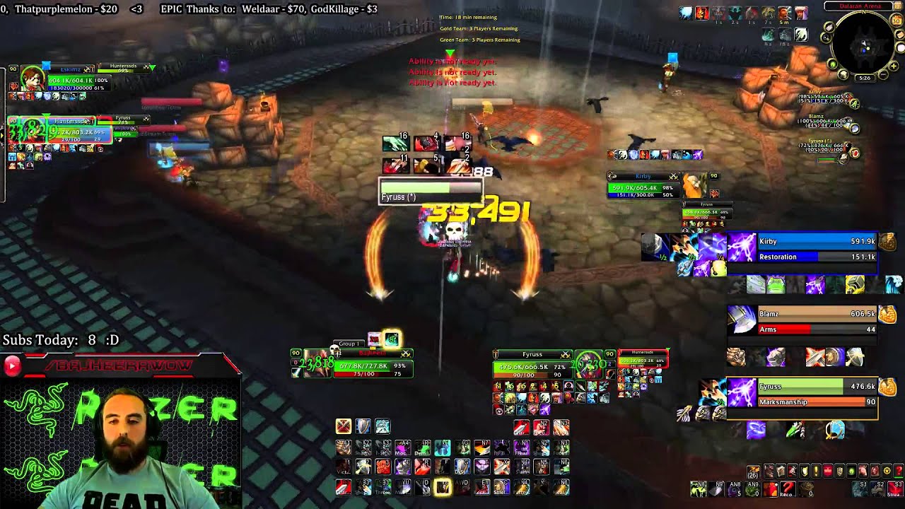 Bajheera - Intense 2750+ KFC 3v3 Arena Mirror Match - WoW Warrior PvP