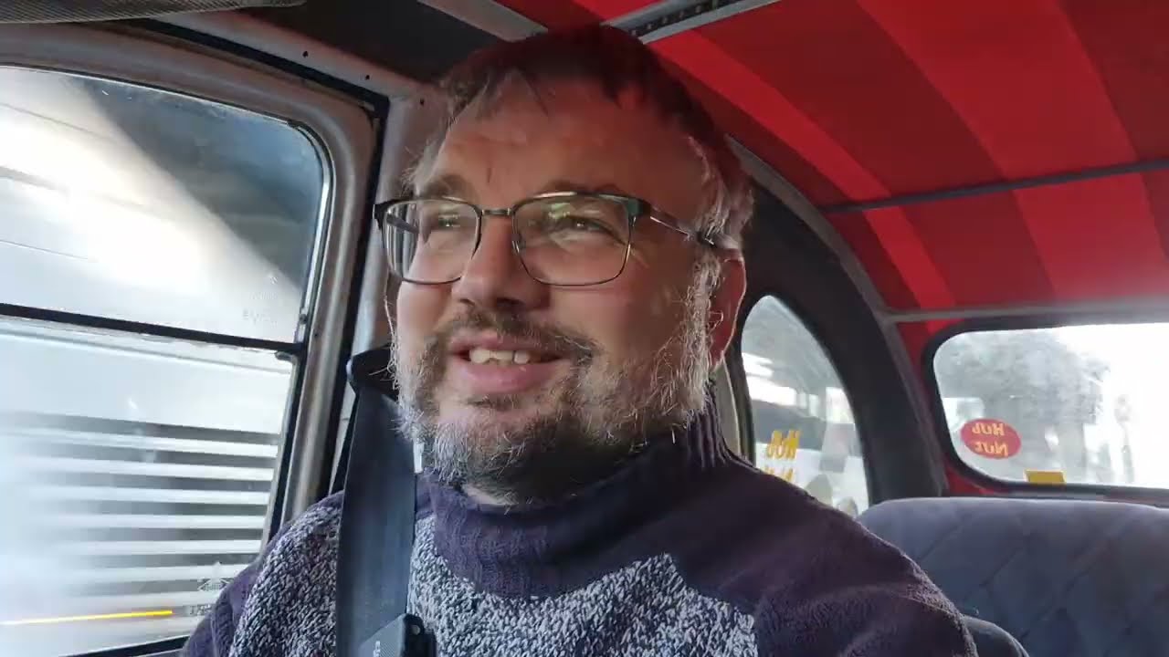 Waffle at the wheel. My 2CV is loud 
