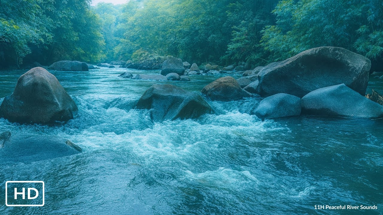 Blue Calming River at Night &mdash; Soothing Sleep Ambience