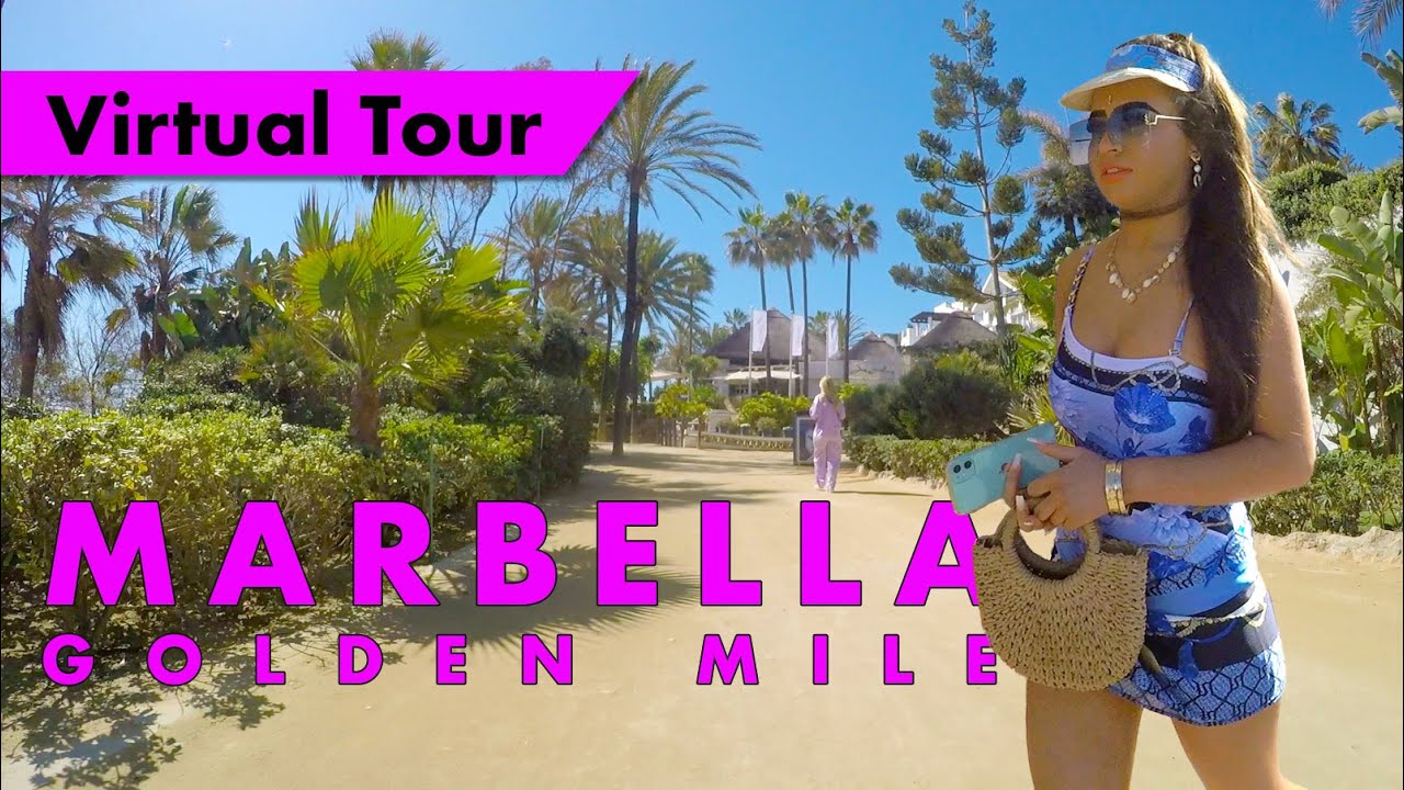 Marbella Golden Mile beachfront tour - Marbella to Puerto Banús Costa del Sol virtual cycle tour