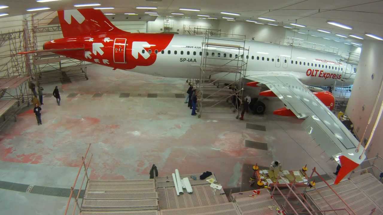 OLT Express - Airbus A320 painting - Timelapse