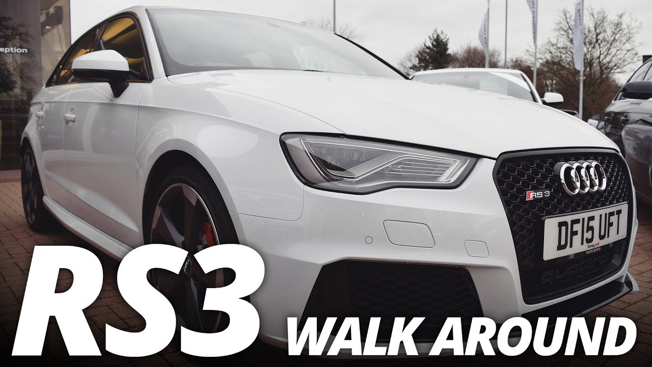 Audi RS3 Sportback in Glacier White walk around