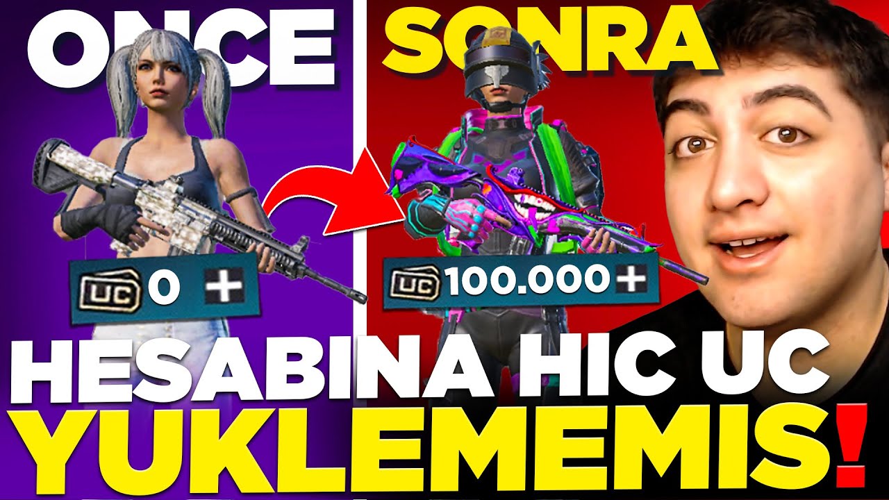 HİÇ UC YÜKLEMEYEN TAKİPÇİMİN HESABINI 100.000 UC DEĞERİNDE FULLEDİM! | PUBG Mobile