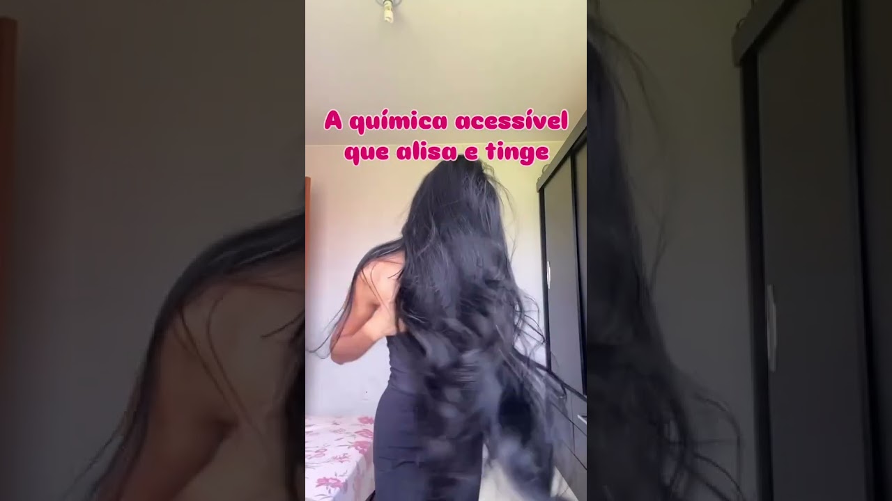 Hen&ecirc; Pel&uacute;cia M&eacute;dio: O Segredo para um Cabelo Liso e Preto Perfeito! 🖤✨ #shorts #cabelo