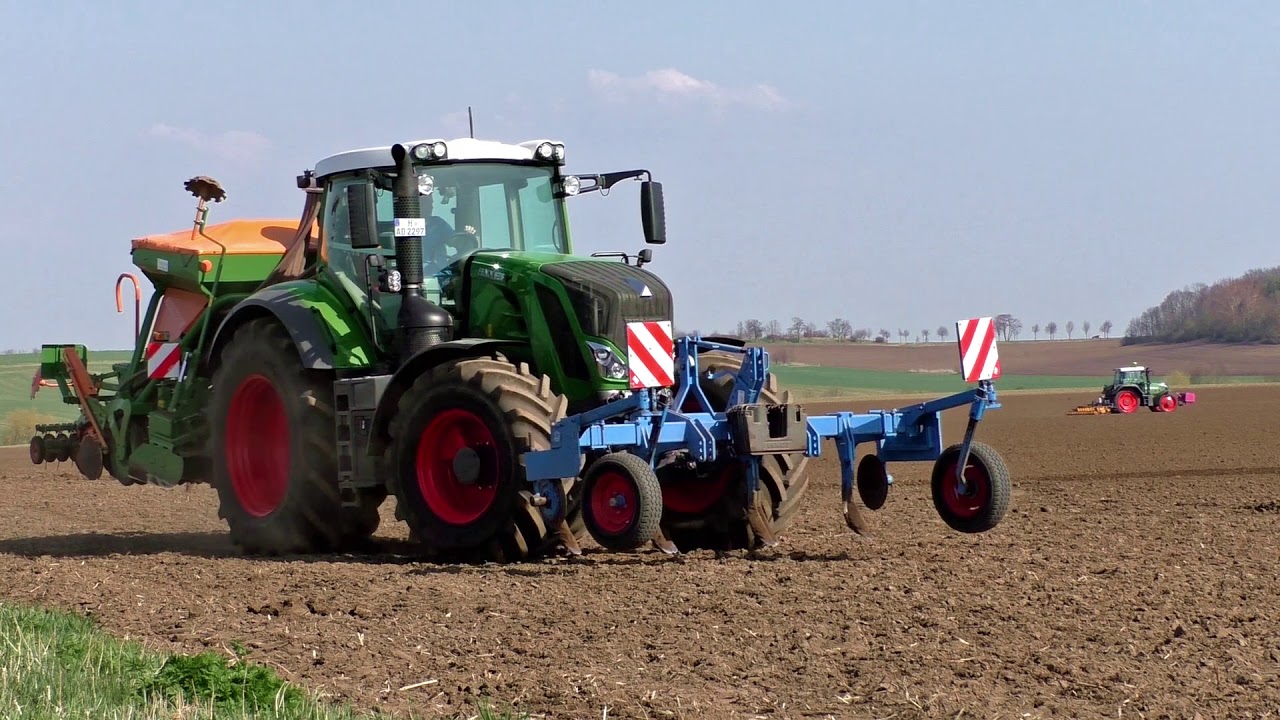Ackergras säen | Fendt 828 Vario S4 | Amazone | Lemken