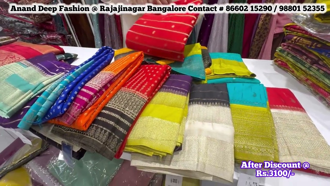 Banarasi Chiffon Crepe Georgette Fancy Sarees @ Rajajinagar Bangalore | Online Shopping & Courier