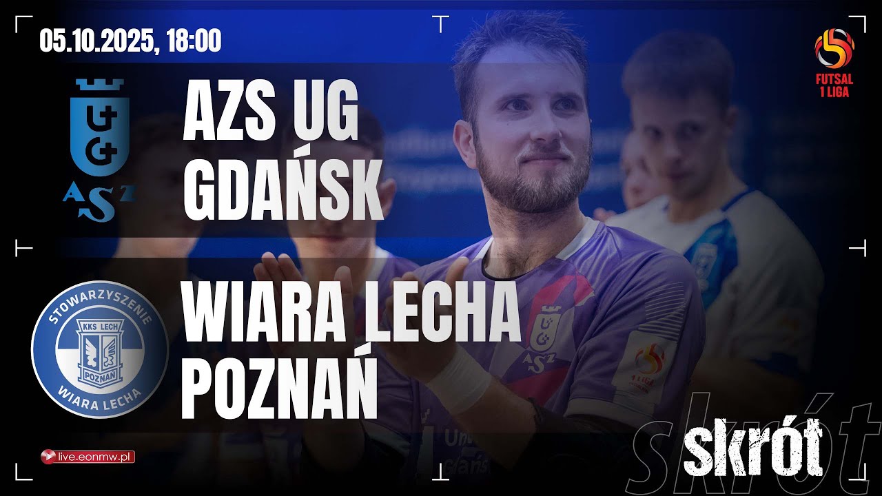 ⚽️ AZS UG GDAŃSK - WIARA LECHA 🔴 skrót | 1 Polska Liga Futsalu