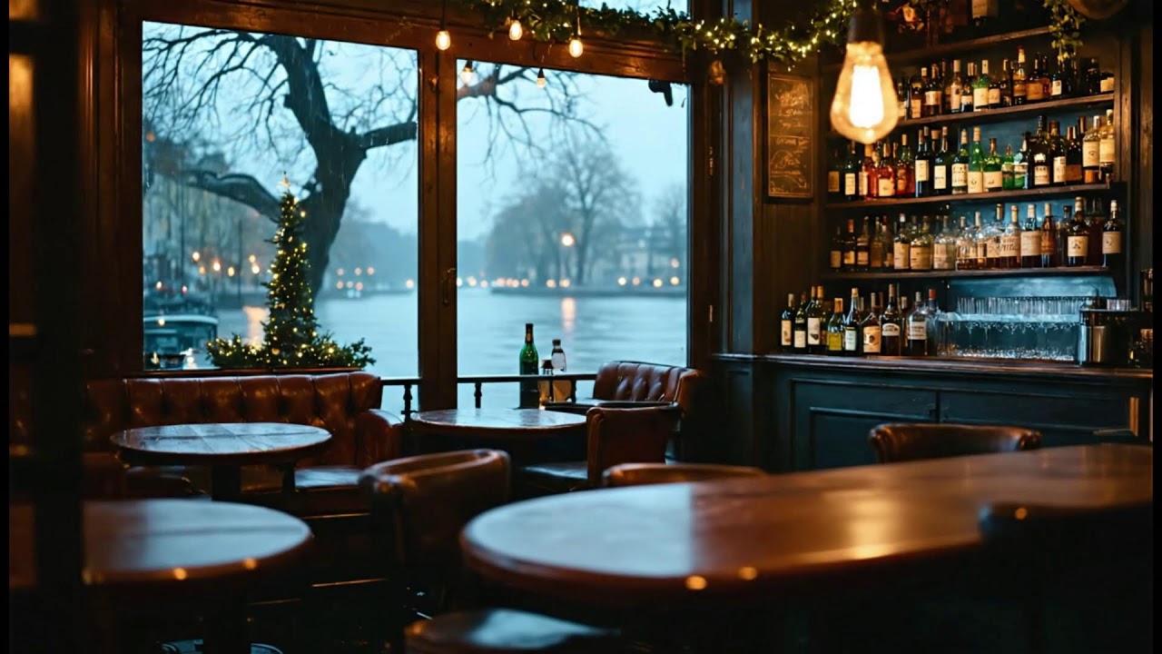 Authentic Jazz Piano Music & Raindrops in Parisian Spot ☕ Genuine Rainy Night Vibes for Truth