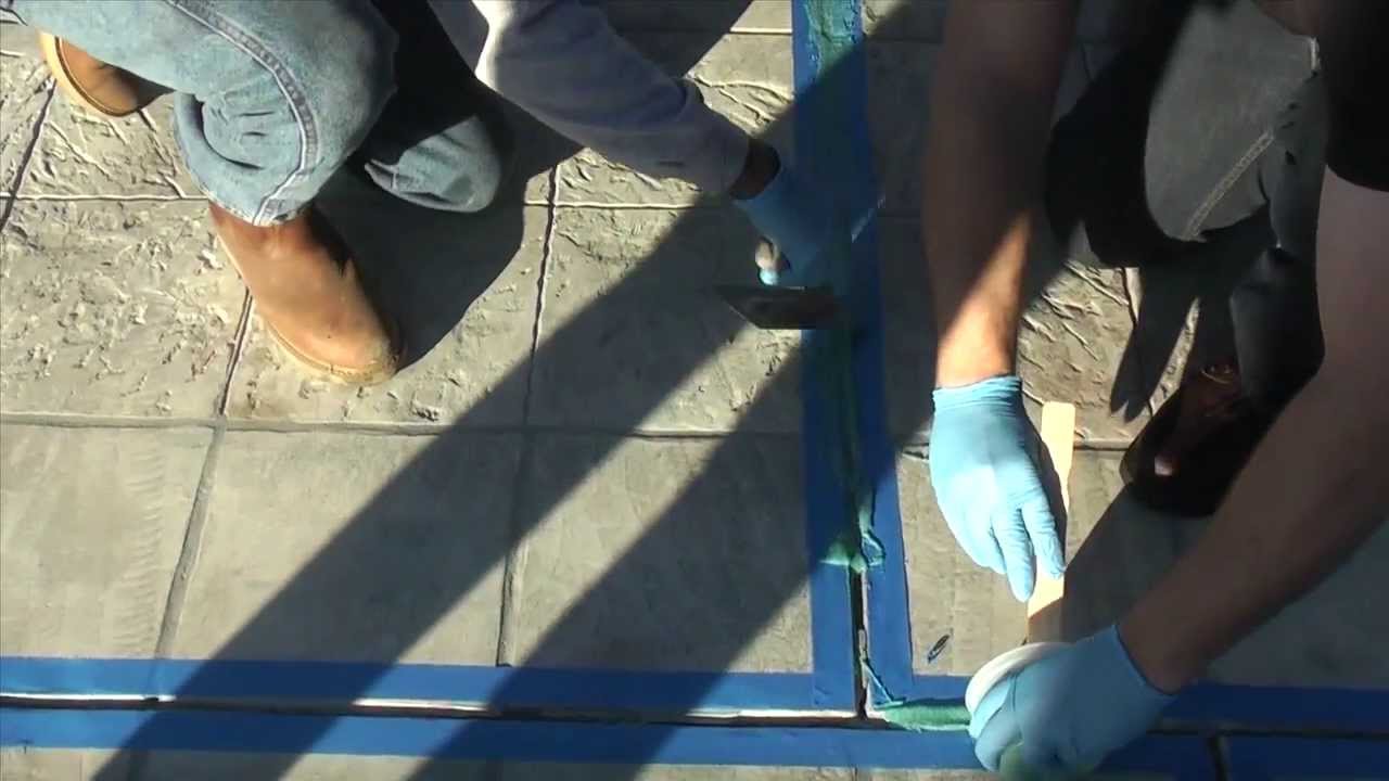 Use Roadware MatchCrete&trade; Clear to repair cracks and joints in decorative concrete.