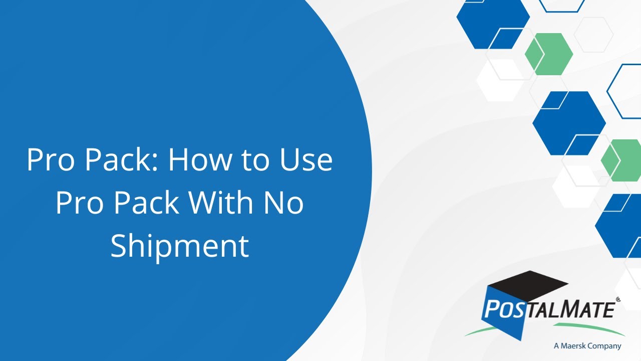 Pro Pack: How to use Pro Pack with No Shipment