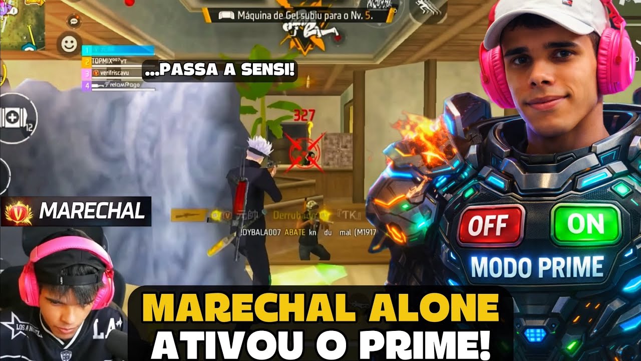 MARECHAL TEVE QUE ATIVAR O PRIME E LIMPOU O MAPA NA RANK! FREE FIRE - MARECHAL HIGHLIGHTS