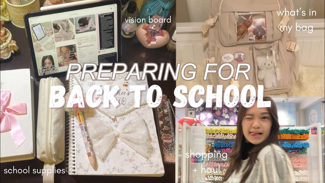 ♡ 📚 BACK TO SCHOOL PREP: shopping, haul, what's in my bag, essentials, course schedule, vision board