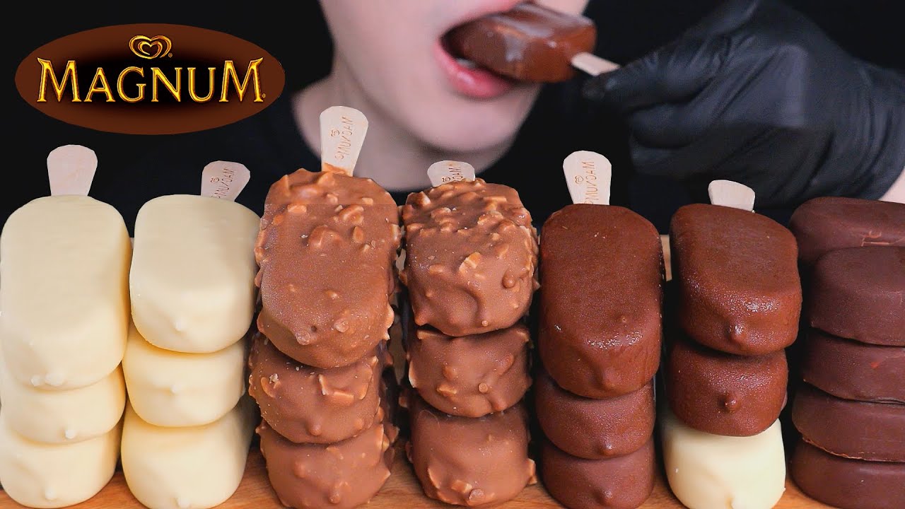ASMR MAGNUM CHOCOLATE ICE CREAM, TICO CHOCOLATE ICE CREAM, CHOCOLATE DESSERT Mukbang Eating Sound 먹방