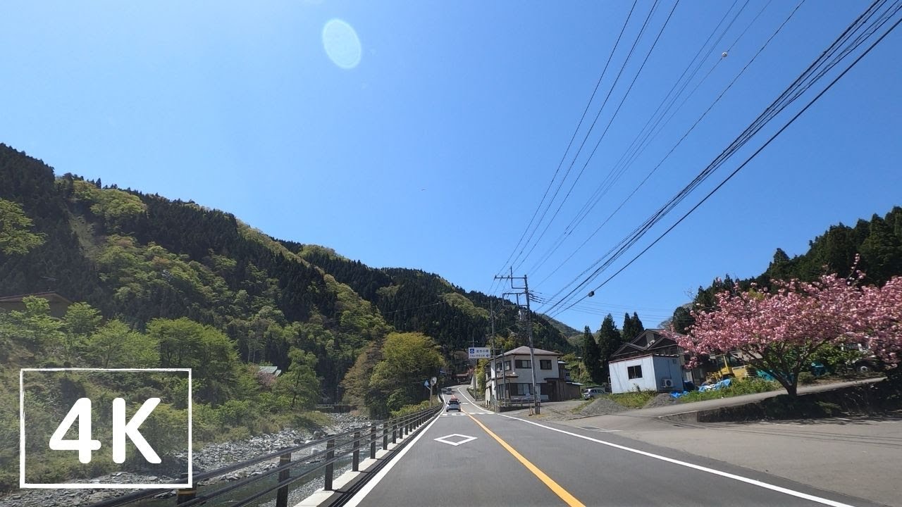 【4K車載動画】道志みちドライブ 道の駅 どうし 山梨県道志村/Doshi Michi Drive