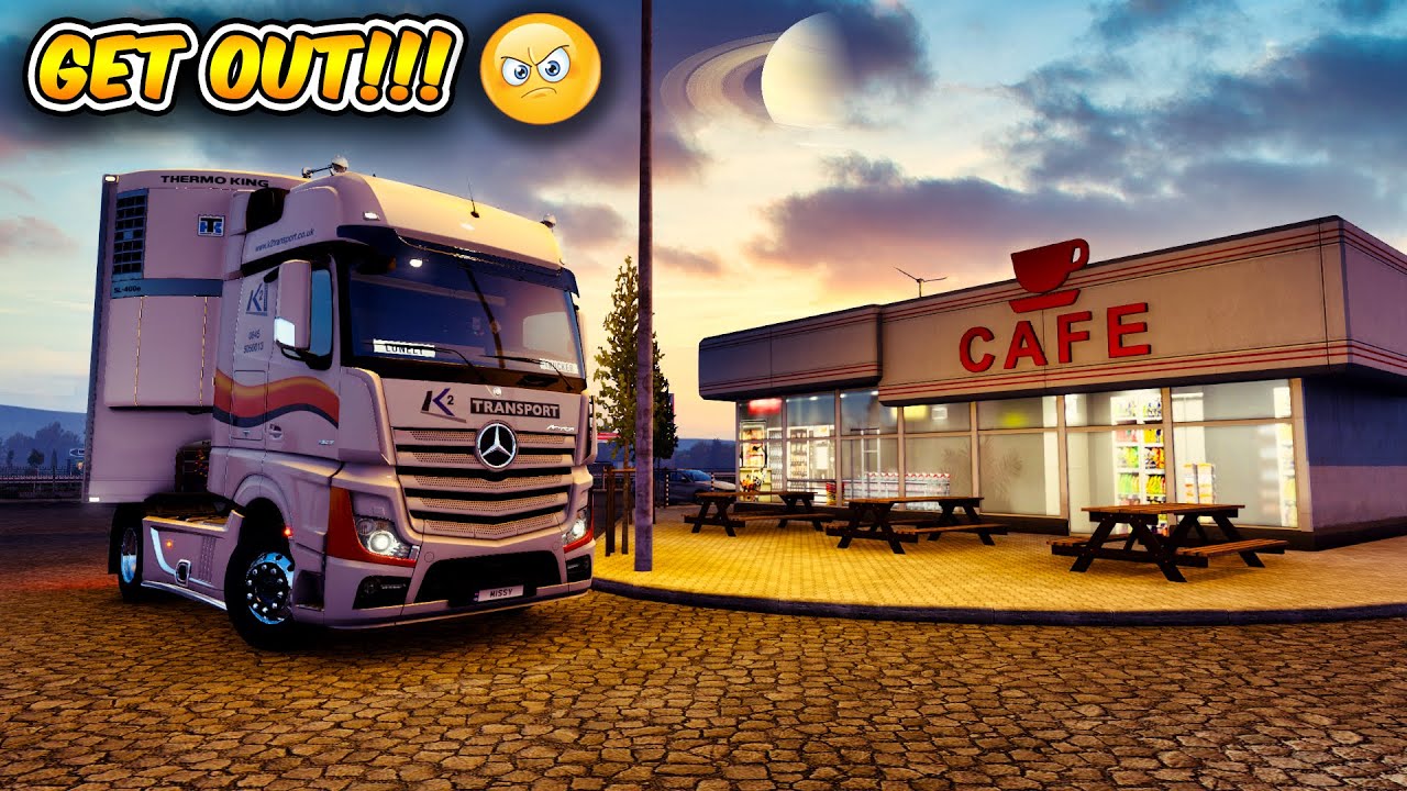 Lonely Trucker Gets Kicked Out Of A Rest Stop | ETS2 1.43/1.44 GAMEPLAY!