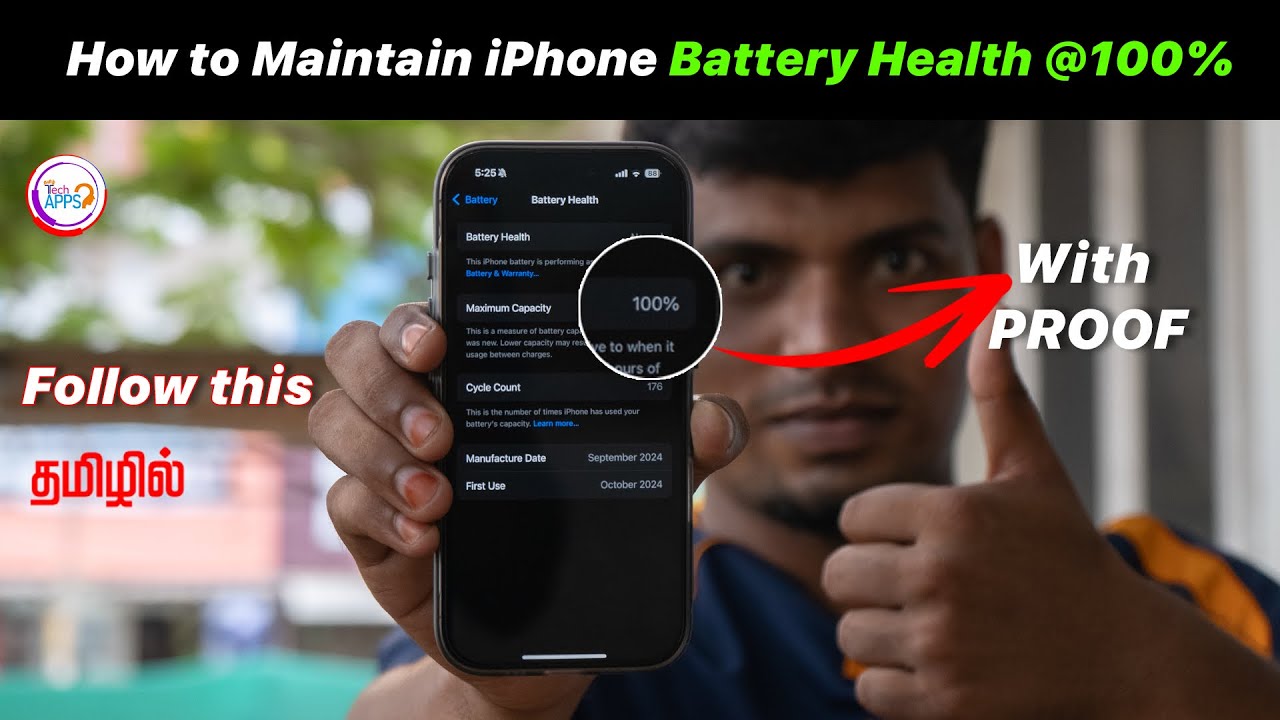 Keep iPhone Battery Health at 100%! 🔋 Must-Know Tips to Avoid Damage @TechApps Tamil